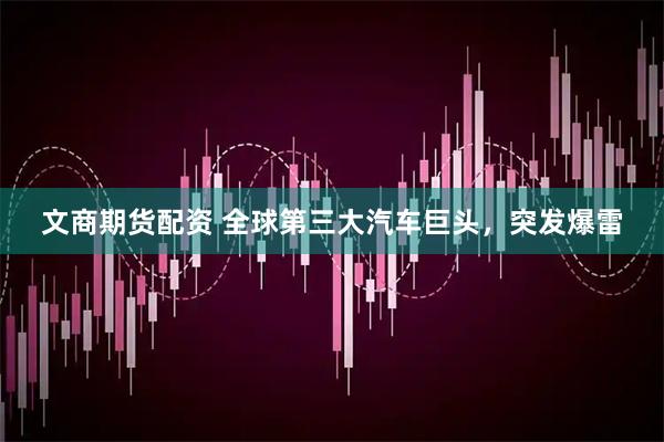 文商期货配资 全球第三大汽车巨头，突发爆雷